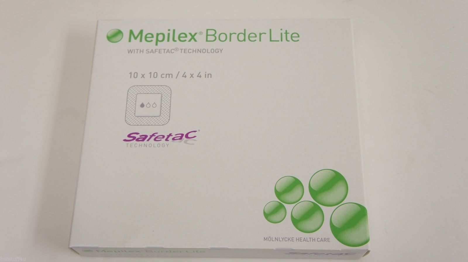 Molnlycke 281300 Mepilex 4x4in Border Life Safetac Foam Dressing ~ Box of 5