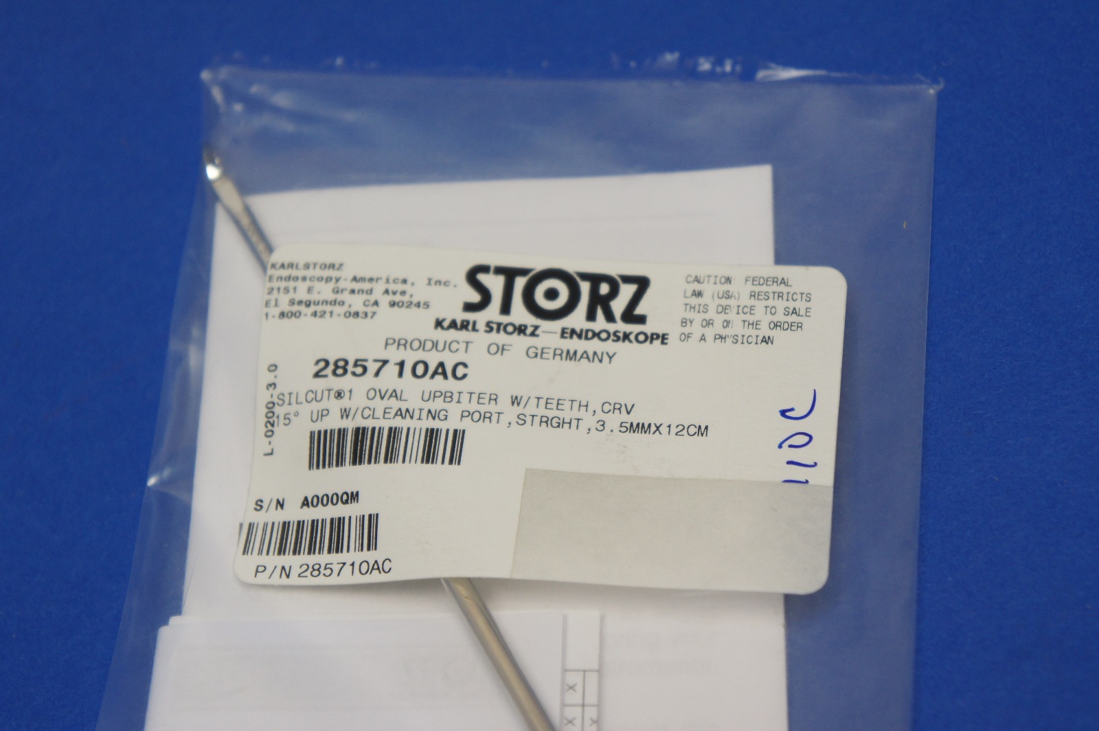 Karl Storz 28571OAC Silcut 1 Oval Upbiter W/Teeth, CRV 15deg Up