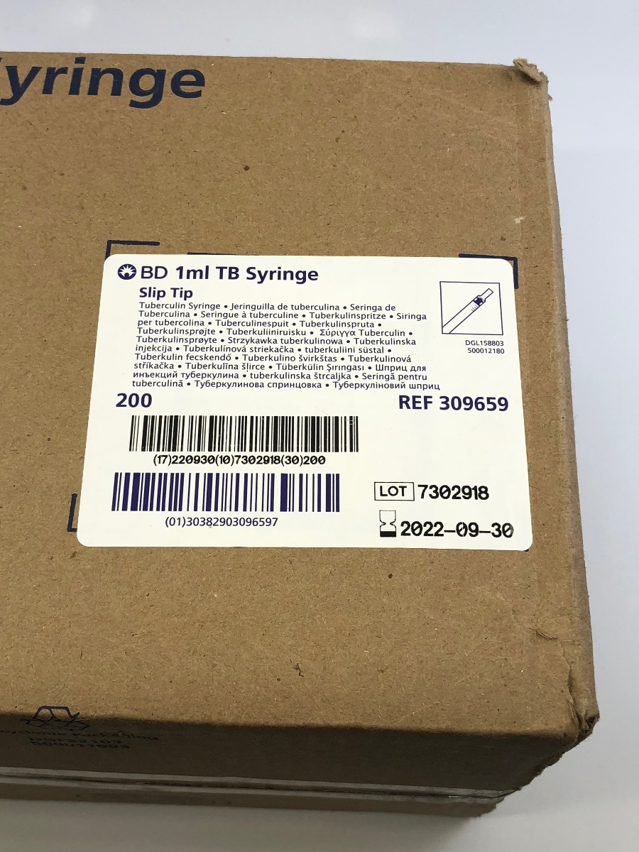 BD 309659 TB Syringe 1ml Box of 200 eBay