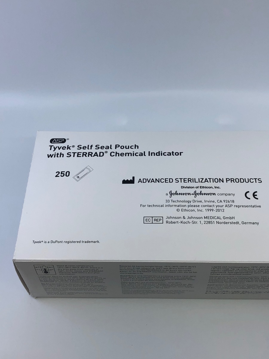 ASP 12332 Tyvek Self Seal Pouch W/ STERRAD Chemical Indicator (X) Box