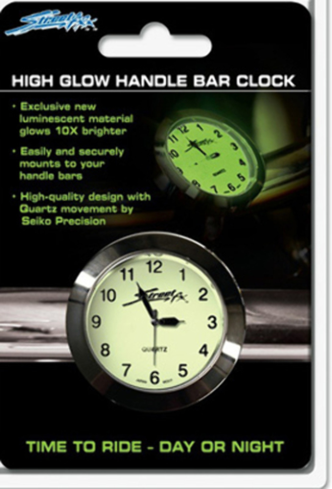 Streetfx Superglow Handlebar Clock Chrome 1045902