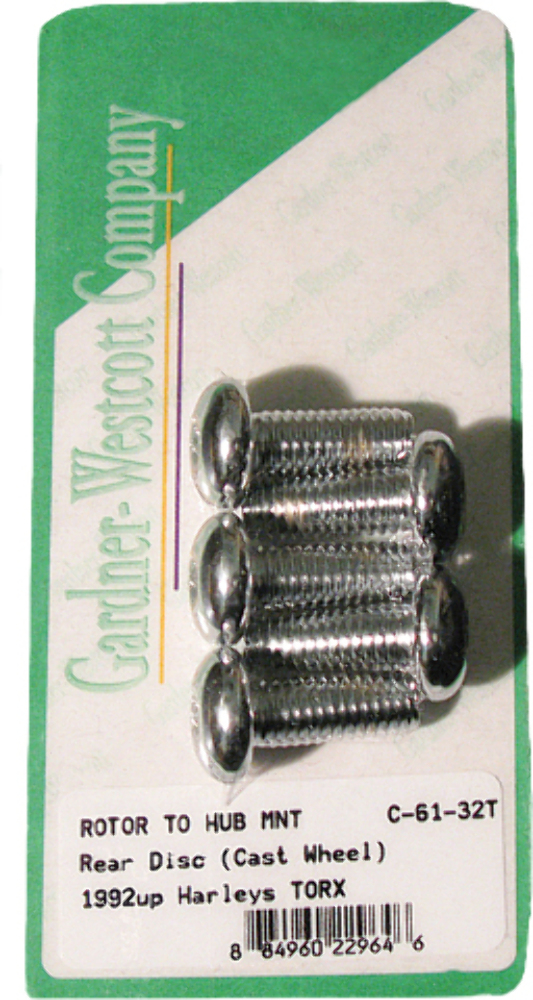Gardnerwestcott Rear Brake Rotor Torx Buttonhead Bolts Chrome C-61-32T
