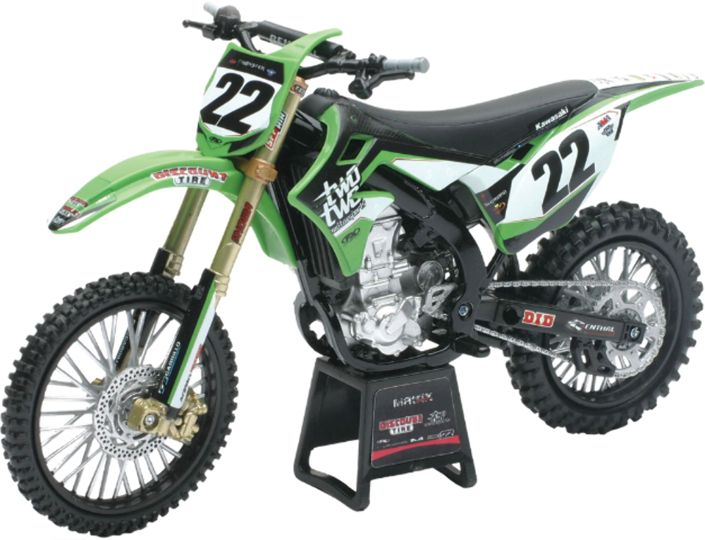 Chad Reed 22 Motorsports 1:12 Scale Replica Die-Cast Kawasaki KX450F Dirt Bike