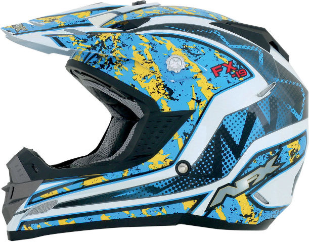 AFX FX19 VIBE Motocross/Offroad/ATV Helmet (Blue/Yellow) Choose Size AFX FX19 VIBE Motocross/Offroad/ATV Helmet (Blue/Yellow) Choose Size