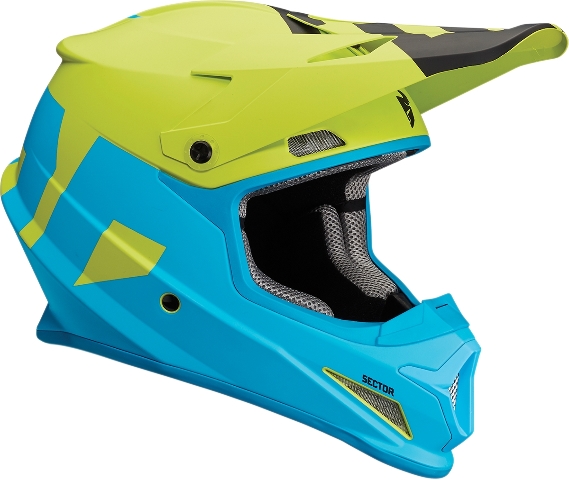 Thor Blue/Lime Sector Level Offroad/Motocross/MX Helmet Choose Size Thor Blue/Lime Sector Level Offroad/Motocross/MX Helmet Choose Size