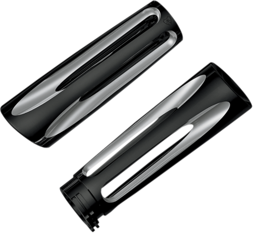 Arlen Ness Deep Cut black billet dual cable grips 80-16 Harley FX FXD XL FLHT Arlen Ness Deep Cut black billet dual cable grips 80-16 Harley FX FXD XL FLHT