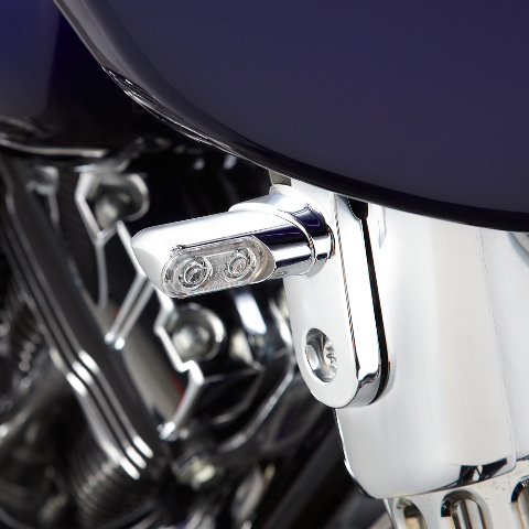 Arlen Ness Chrome Bolt-On Rear Turn Signals w/ Power LED 99-17 HD FX/XL 12-743 Arlen Ness Chrome Bolt-On Rear Turn Signals w/ Power LED 99-17 HD FX/XL 12-743