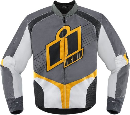 Icon Overlord 2 Motorcycle Jacket Yellow Gray Icon Overlord 2 Motorcycle Jacket Yellow Gray