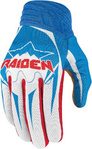 Icon Glory White/Blue/Red Raiden Arakis Offroad/Motocross Motorcycle Gloves Icon Glory White/Blue/Red Raiden Arakis Offroad/Motocross Motorcycle Gloves