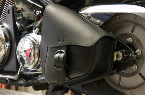 Willie and Max Black Swingarm Bag w/ Matte Black Buckle for Sportster 59906-00 Willie and Max Black Swingarm Bag w/ Matte Black Buckle for Sportster 59906-00