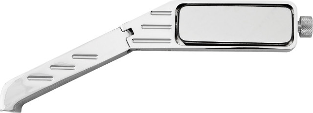Harley-Davidson Universal Chrome Billet Rectangle Ball End Grooved Right Mirror Harley-Davidson Universal Chrome Billet Rectangle Ball End Grooved Right Mirror