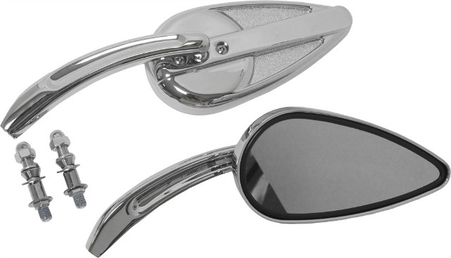 Harley-Davidson Universal Chrome Vintage Custom Die Cast Side View Mirror Set Harley-Davidson Universal Chrome Vintage Custom Die Cast Side View Mirror Set