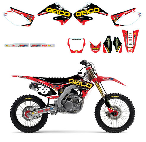 2016 Team Geico Honda Complete Graphics Decal Kit for CR125R CR250R '04-08 2016 Team Geico Honda Complete Graphics Decal Kit for CR125R CR250R '04-08