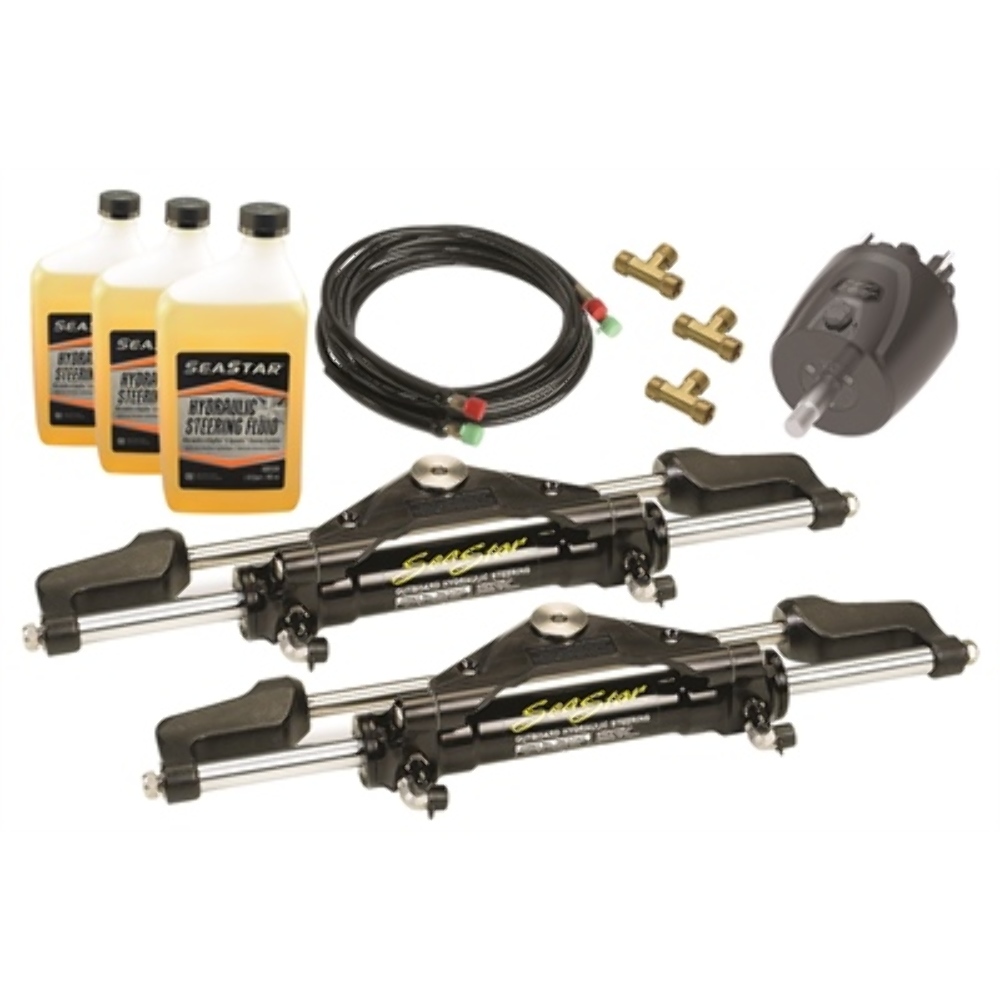 Seastar Hydraulic Steering KIT 2 Cylinder FrontMountHelmHose Twin