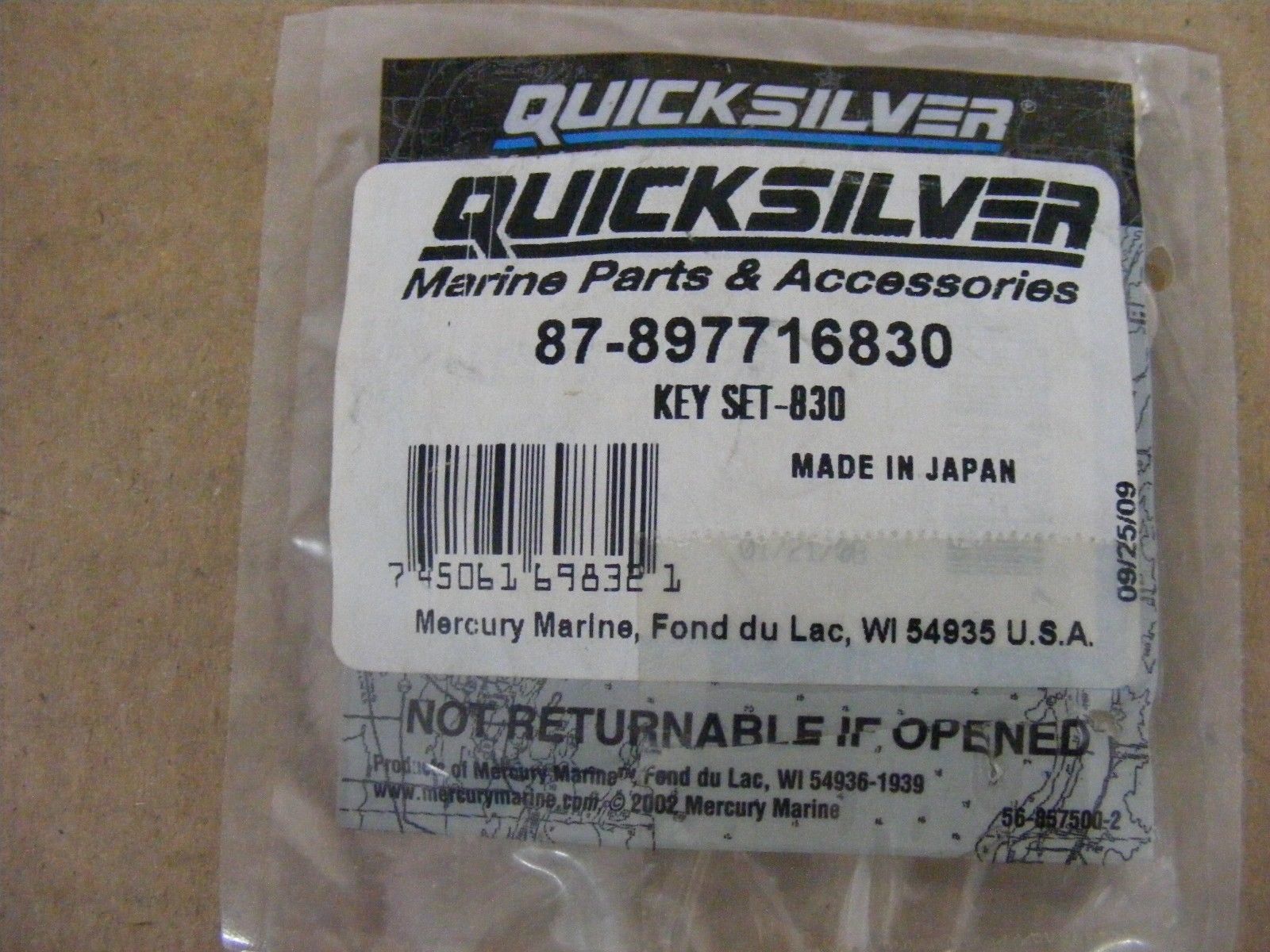 QUICKSILVER 897716832 KEY SET 2