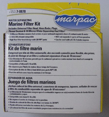 Yamaha Evinrude Johnson Fuel Filter Water Separator Kit STAINLESS STEEL Head MD