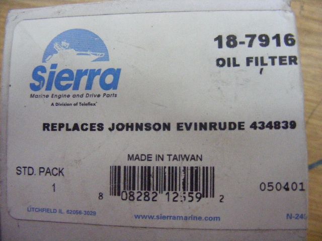 Johnson Evinrude Oil Filter 18-7916