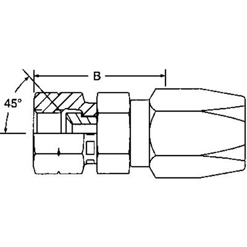 MP 208MS65B Reusable Fitting 3/8" for Hydraulic Steering Hose 5/16