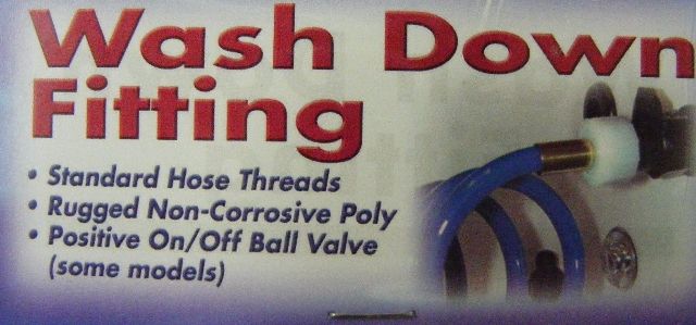TH Marine Wash Down Fitting With Shutoff Valve Black WDV-1-DP