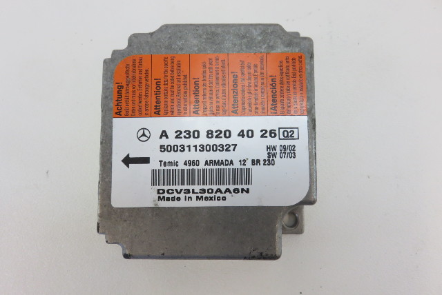 Mercedes R230 SL55 SL500 module, impact crash sensor srs 2308204026