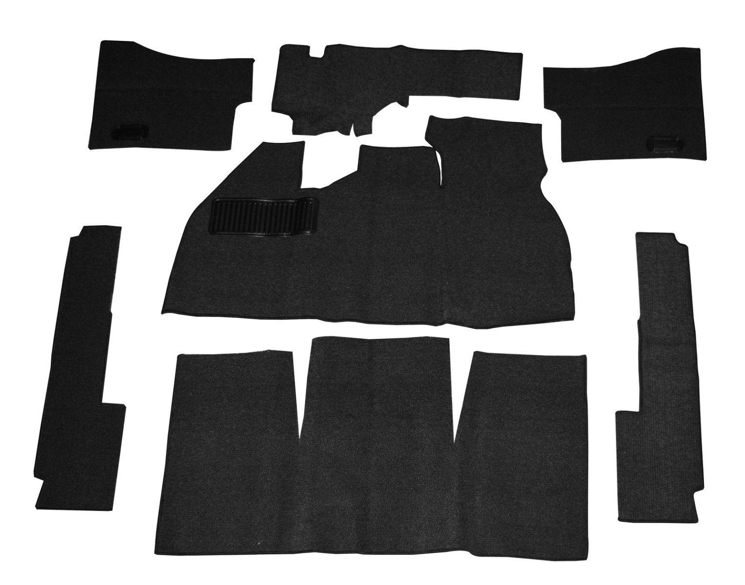 EMPI VW BUG BEETLE BAJA CARPET KIT 7377 WITH FOOT REST ,BLACK 3912 Pirate Mfg