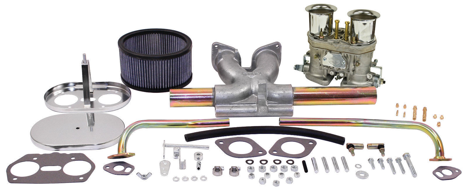 EMPI VW SINGLE 44 HPMX TYPE 1 CARB. KITS WITH CHROME AIR CLEANERS 47