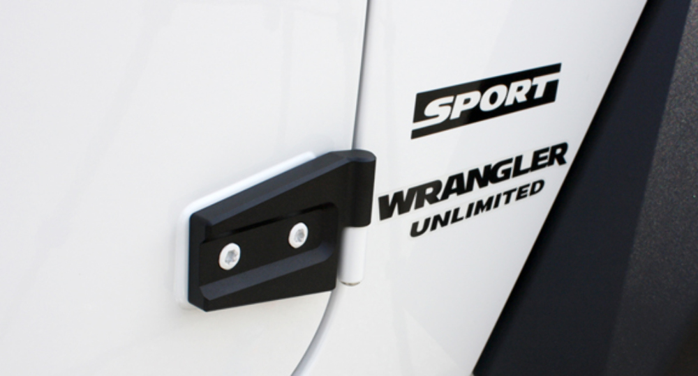 200715 Jeep Wrangler JK Black Powder Coated Billet Door Hinges 4 Door