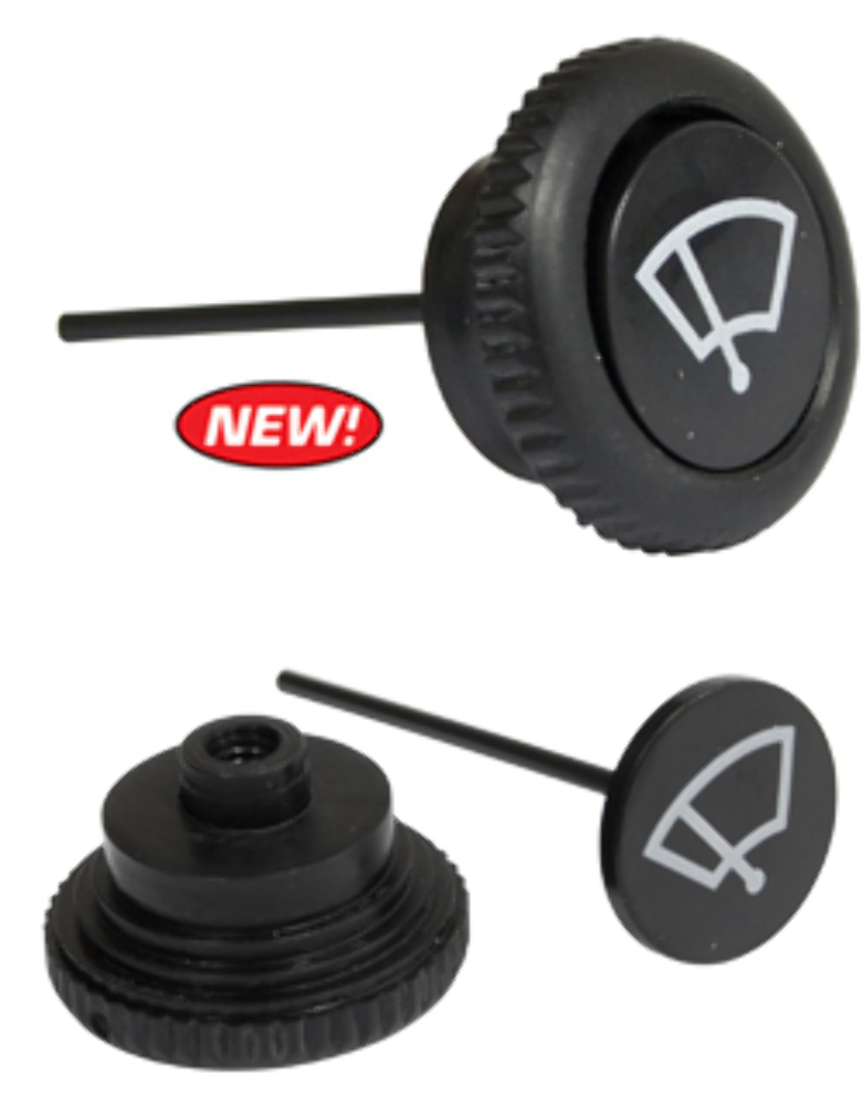 Wiper Switch Knob, Black, Each, Compatible with VW Bug GHIA 68UP, T3