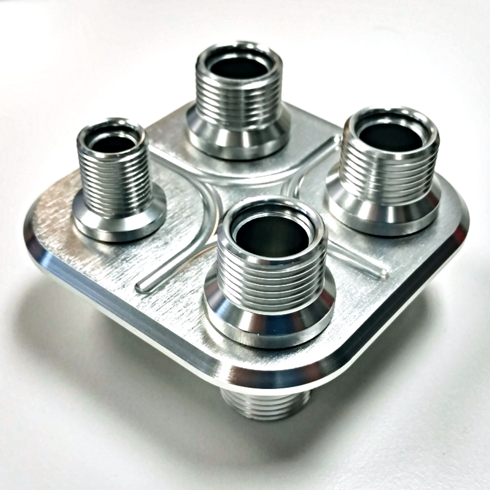 Anodized Aluminum 4 Port Square AC Air Conditioning Heater Hose