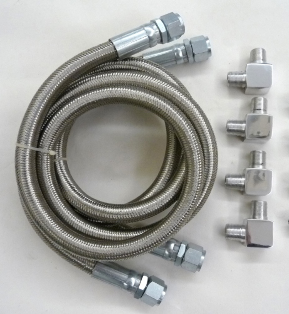 Single Pass Transmission Cooler Stainless Braided Hose & Fitting Kit
