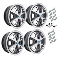 9681 EMPI 914 ALLOY STYLE WHEEL PACKAGE, 4-LUG VW BUG, GHIA, TYPE 3, 4PC SET, GLOSS BLACK, 15 X 5-1/2, 4 ON 130MM 9681 EMPI 914 ALLOY STYLE WHEEL PACKAGE, 4-LUG VW BUG, GHIA, TYPE 3, 4PC SET, GLOSS BLACK, 15 X 5-1/2, 4 ON 130MM