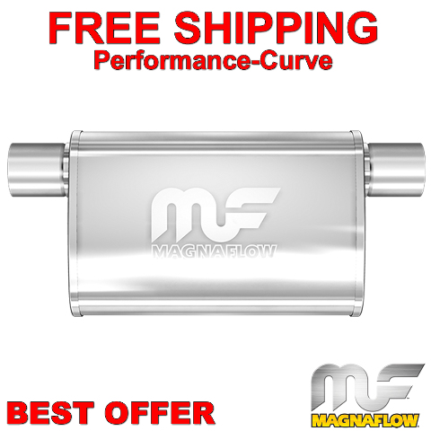 2/" O//O 18/" Body MagnaFlow XL 3 Chamber Stainless Steel 6/" Muffler 13650