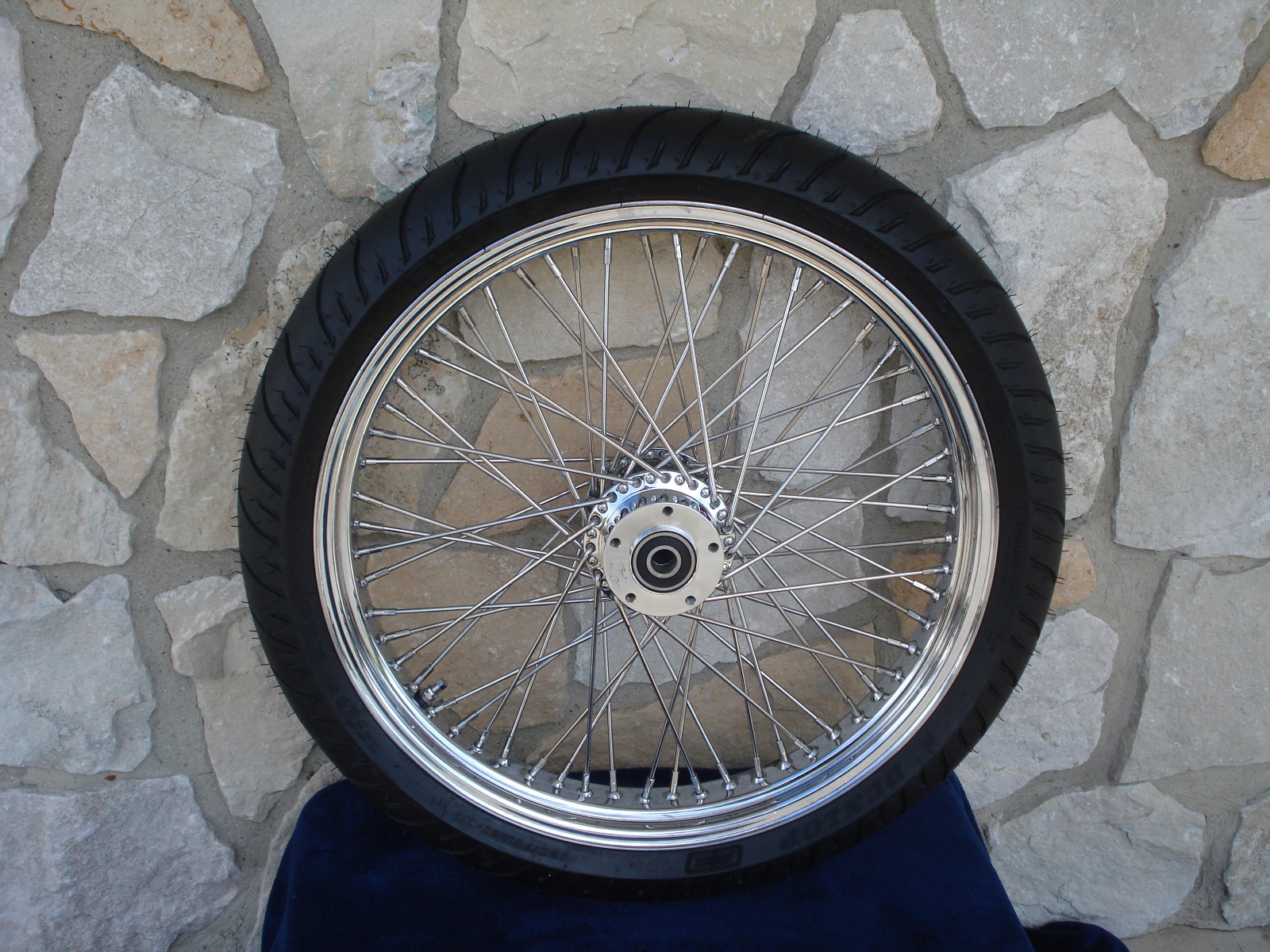 KCINT 21x3.5 60-Spoke Chrome Front Wheel For Harley FXST, FLST, Street Glide (00-07)