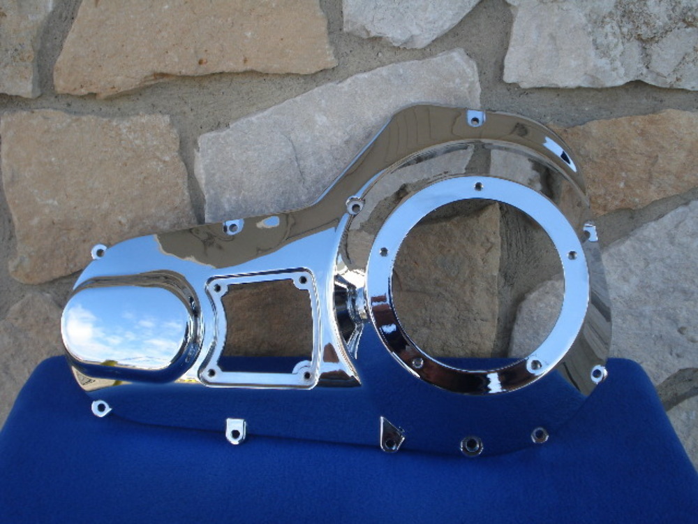 Gloss Black Powder Coated Primary Outer Cover For Harley Touring 99-06 - OEM Take-off Refurbished