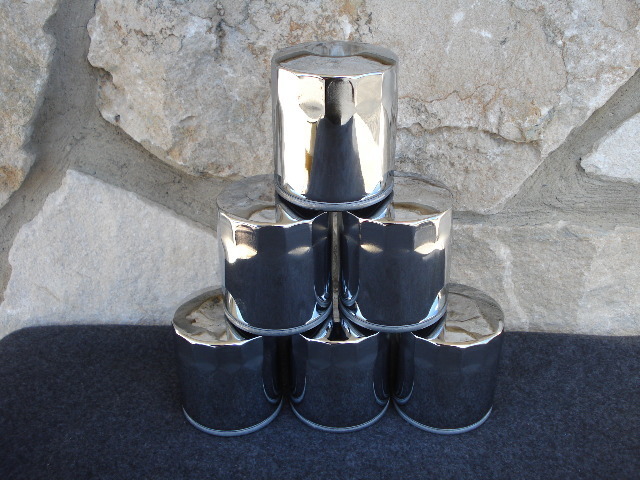 LOT 6 CHROME LONG OIL FILTERS HARLEY EVO BIG TWIN SPORTSTER
