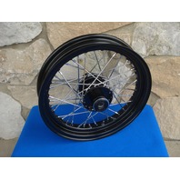 16X3 BLACK RIM AND HUB FRONT WHEEL FOR HARLEY FATBOY & HERITAGE 84-99